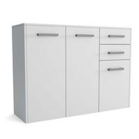 KOMMODE SCALINI 113/82/33 cm mit 2 Schubladen 3 Türen Weiß - Weiß, Holzwerkstoff (113/82/33cm) - MASSENO