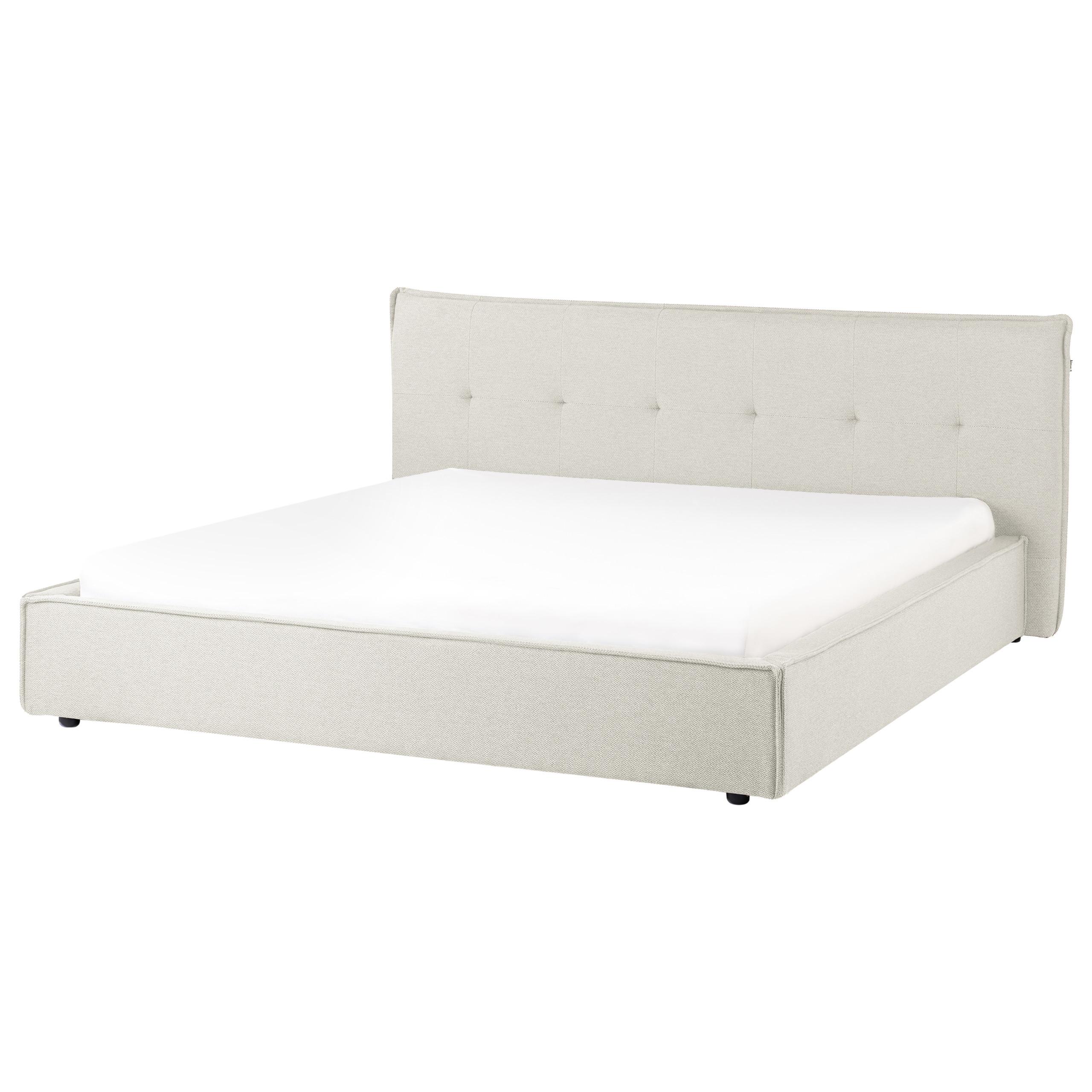 POLSTERBETT mit Lattenrost 180x200 cm Weiß Lestre - Creme, Textil (180/200cm) - Beliani