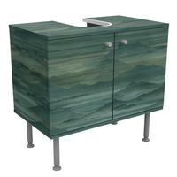 WASCHBECKENUNTERSCHRANK Berge im Nebel Grün 60/55/35 cm - Grün, Holzwerkstoff (60/55/35cm) - Bilderwelten