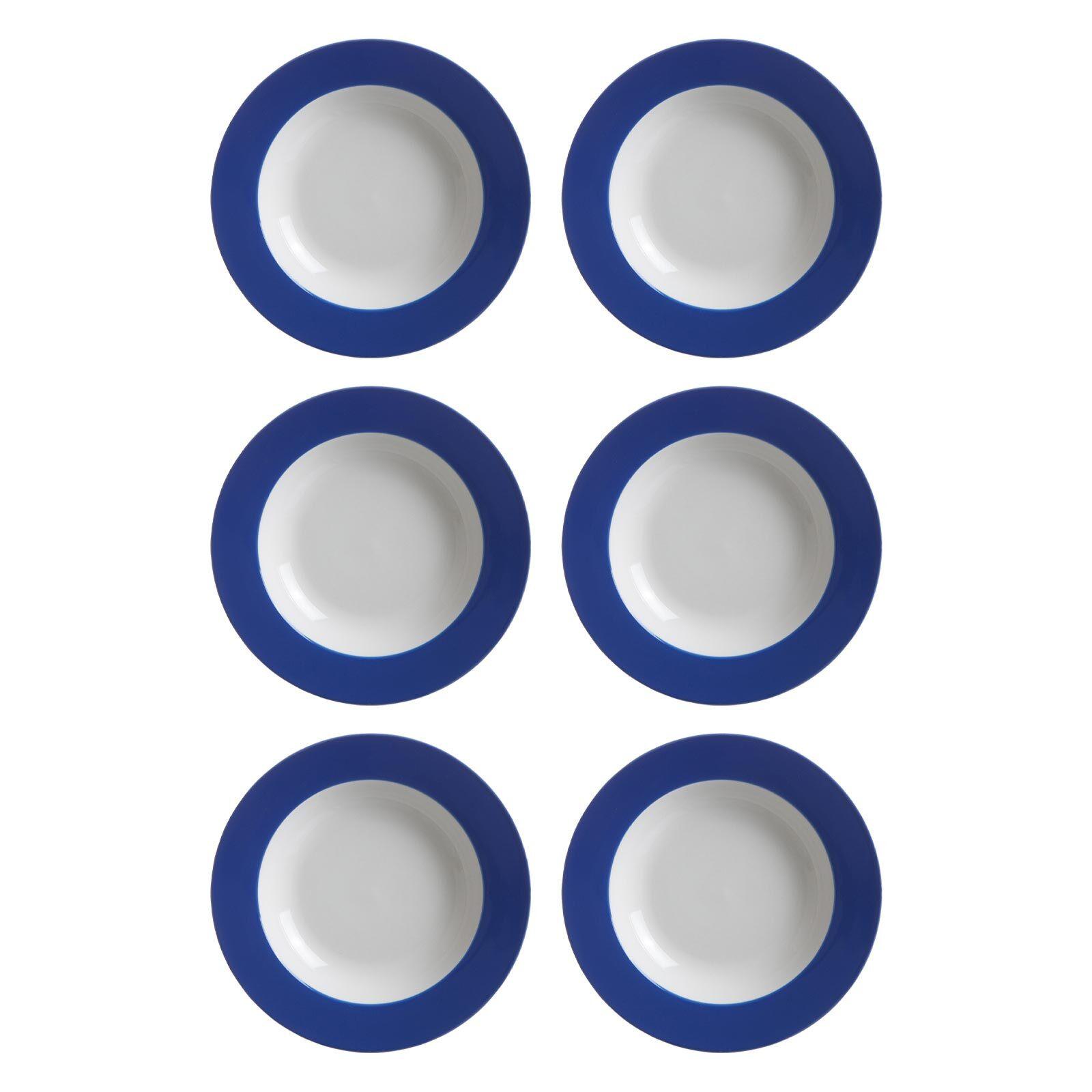SUPPENTELLER Doppio Indigo Blau ø 22 cm 6er Set - Blau, Keramik (22cm) - Ritzenhoff Breker