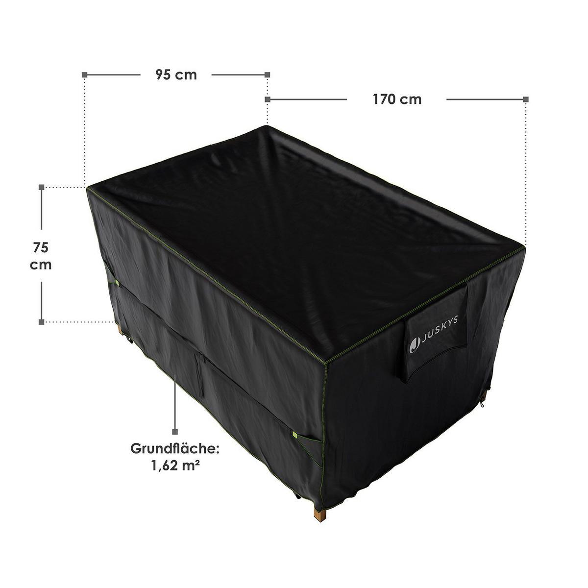GARTENMÖBELABDECKUNG CoverSafe Pro schwarz - Schwarz, Kunststoff (95/75/170cm) - Juskys