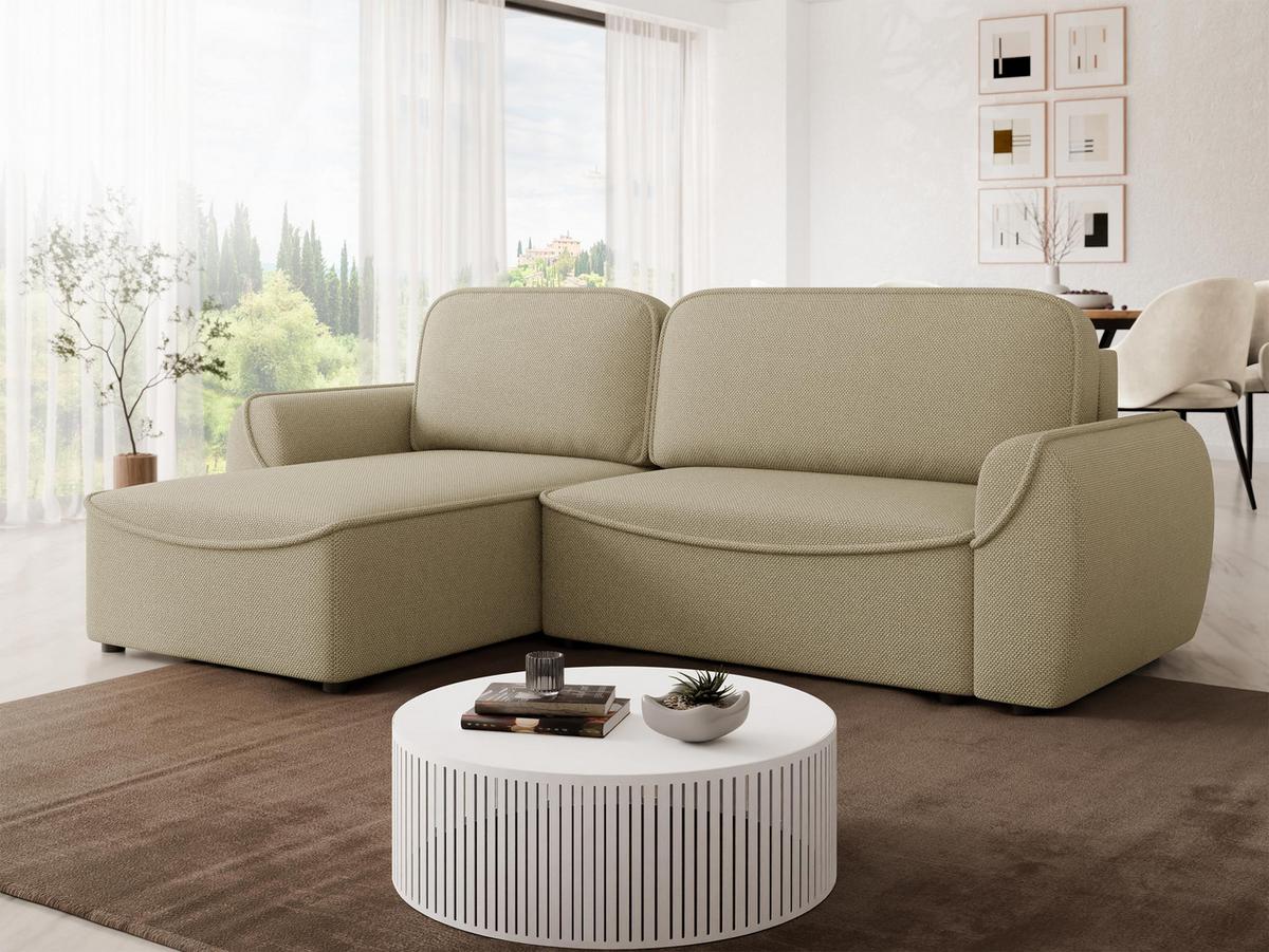 ECKSOFA Loom - Beige/Schwarz, Holz/Kunststoff (261/175cm) - MIRJAN24