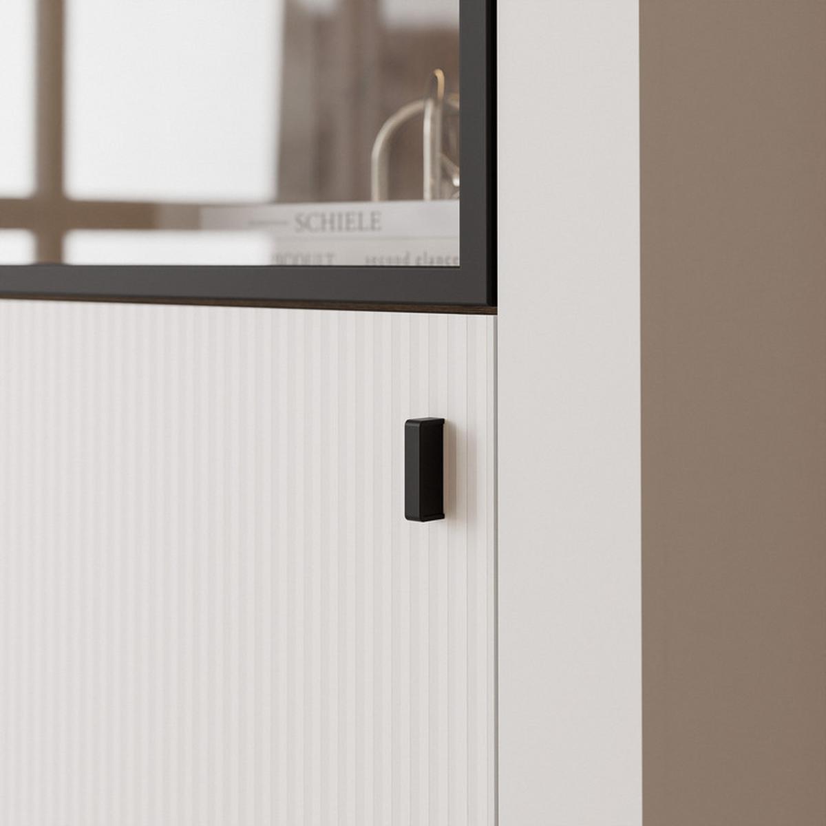 VITRINE AVENA Glastüren, 60/40/194 cm Weiß / Eiche - Weiß, Holzwerkstoff/Kunststoff (60/194/40cm) - Idohome