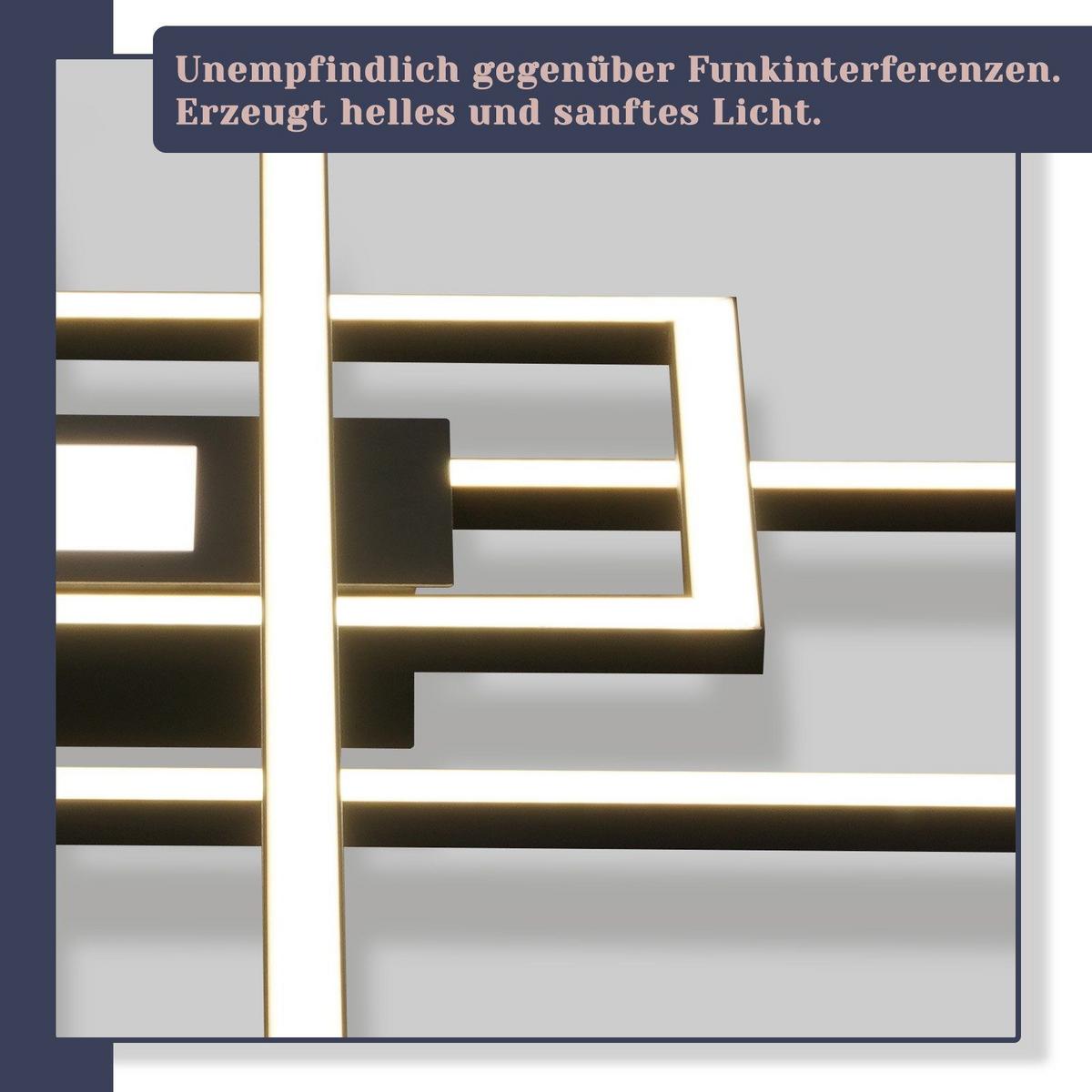 LED-DECKENLEUCHTE Lund 70/99/7cm - Schwarz, Metall (99/70/7cm) - Nettlife