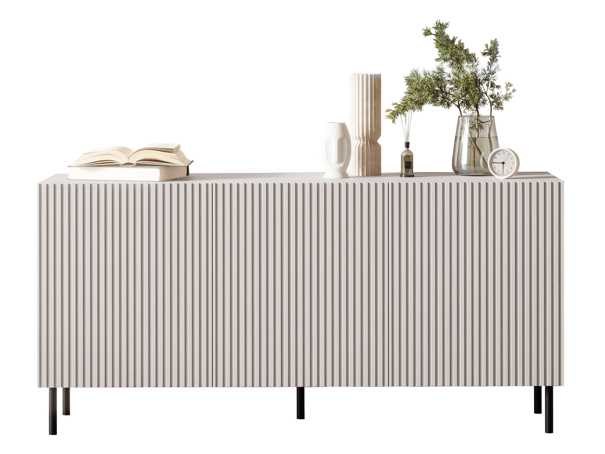 SIDEBOARD Aruba 3D 156 - Schwarz/Naturfarben, Holzwerkstoff (156/76/42cm) - MIRJAN24