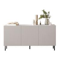 SIDEBOARD Aruba 3D 156 - Schwarz/Naturfarben, Holzwerkstoff (156/76/42cm) - MIRJAN24