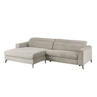 ECKSOFA LAISKA Steingrau Cord - Schwarz/Grau, Textil/Metall (282/177cm) - KAWOLA