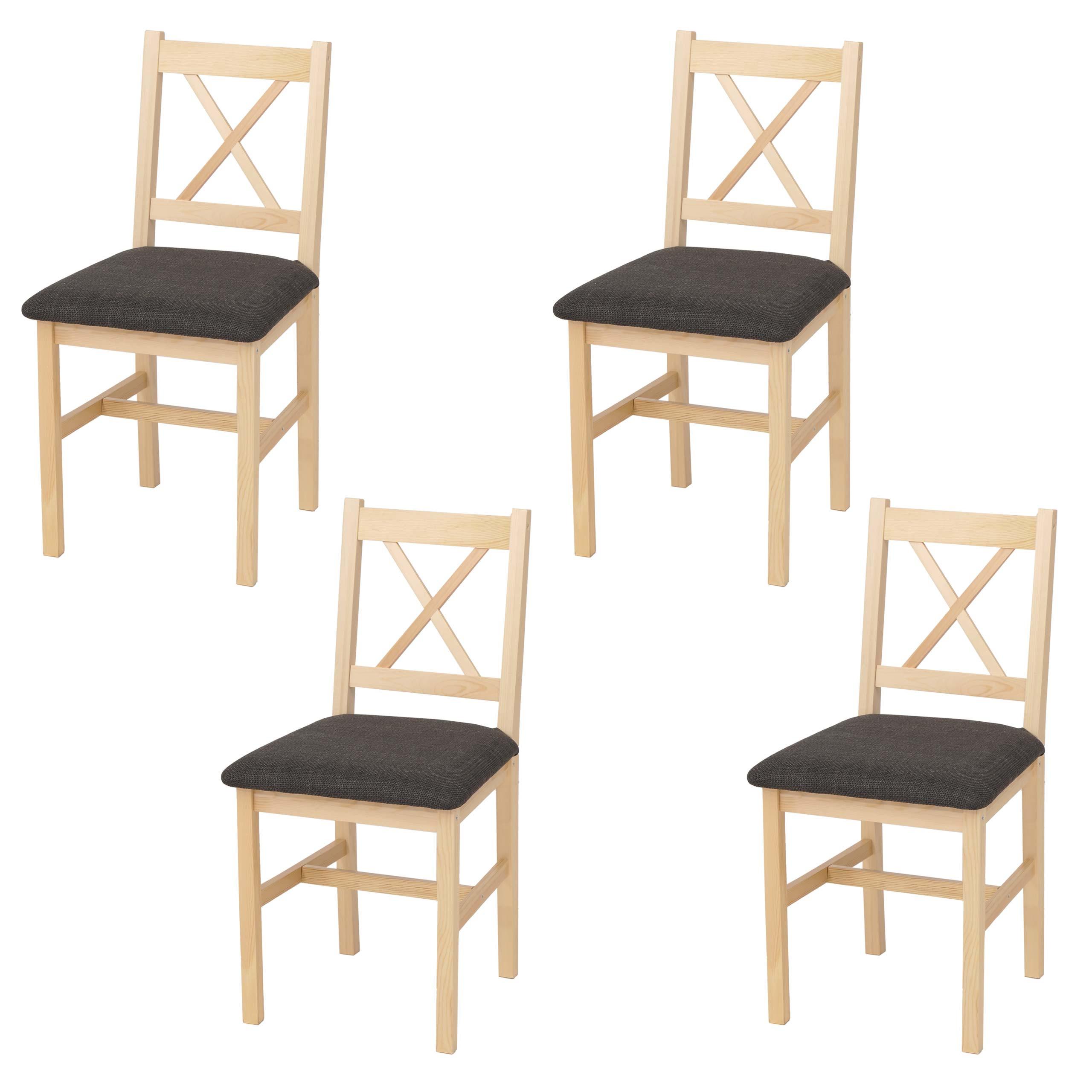 ESSZIMMERSTUHL Kiefer, Schwarz 4er-Set - Schwarz/Kieferfarben, Holz (43/85/44cm) - MCW