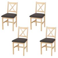 ESSZIMMERSTUHL Kiefer, Schwarz 4er-Set - Schwarz/Kieferfarben, Holz (43/85/44cm) - MCW