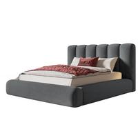 BETT 180x200 - Polsterbett mit Bettkasten und Holzrahmen - Modern Bett - Eleganter Jasmine-Stoff - Kollektion Alva Maxi - Grau - Grau, Holz/Textil (180/200cm) - Alpi-Möbel