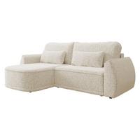 ECKSCHLAFSOFA Lorenzo - Creme/Schwarz, Holz/Kunststoff (260/165cm) - MIRJAN24