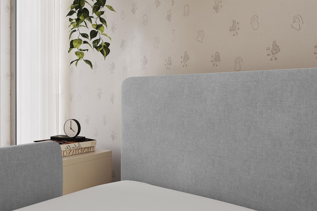 EINZELLBETT Jugendbett mit Bettkasten, Rechts - NORY 100x200 Grau - Silberfarben, Holzwerkstoff/Textil (100/200cm) - ALTDECOR