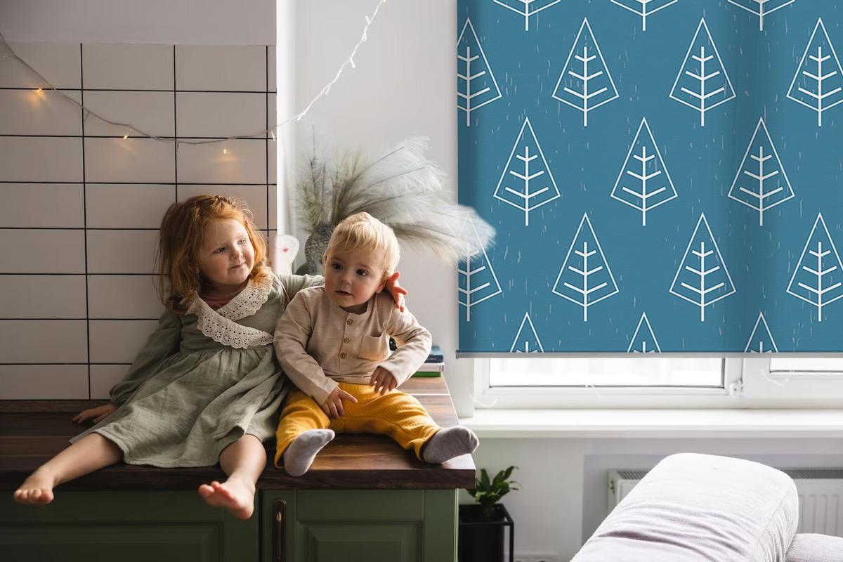ROLLO LICHTDURCHLÄSSIG 90x240 cm Bäume im Regen - Weiß, Textil (90/240cm) - TULUP