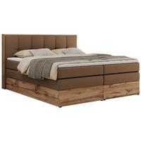BOXSPRINGBETT ALBERO 1 KING 160/200 Braun Kunstleder - H3 - Braun, Holz/Textil (160/200cm) - MKS