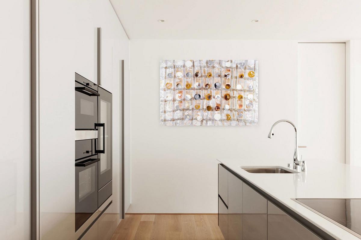 ÖLGEMÄLDE 120/80 cm - Silberfarben/Goldfarben, Holz/Textil (120/80cm) - KUNSTLOFT