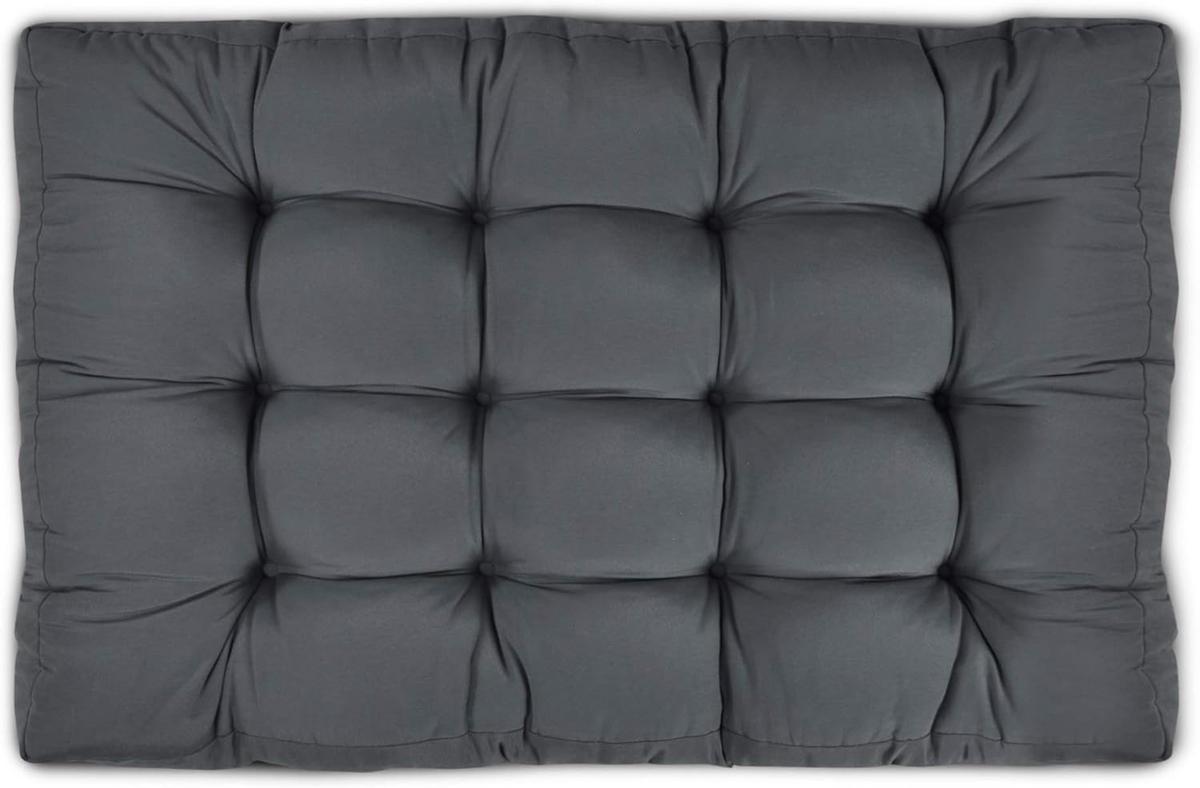 PALETTENKISSEN ECO Style Sitz 120x80x15cm Graphitgrau + Rücken (2tlg) - Dunkelgrau, Textil (80/15/120cm) - Beautissu 