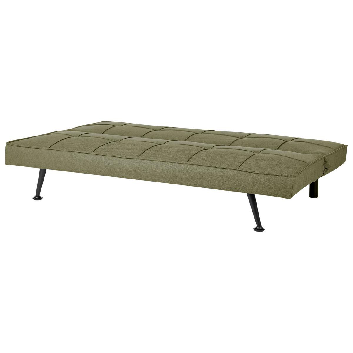 3-SITZER-SCHLAFSOFA olivgrün Hasle - Silberfarben/Grün, Textil (168/77/88cm) - Beliani