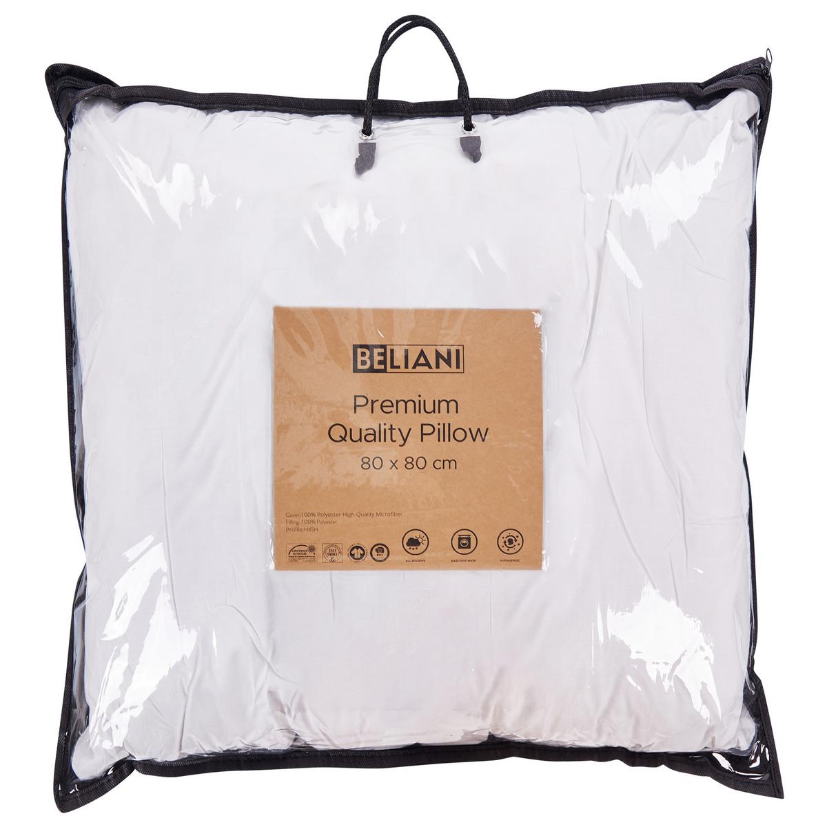 KOPFKISSEN Weiß 80/80 cm Pelister - Weiß, Naturmaterialien (80/80cm) - Beliani