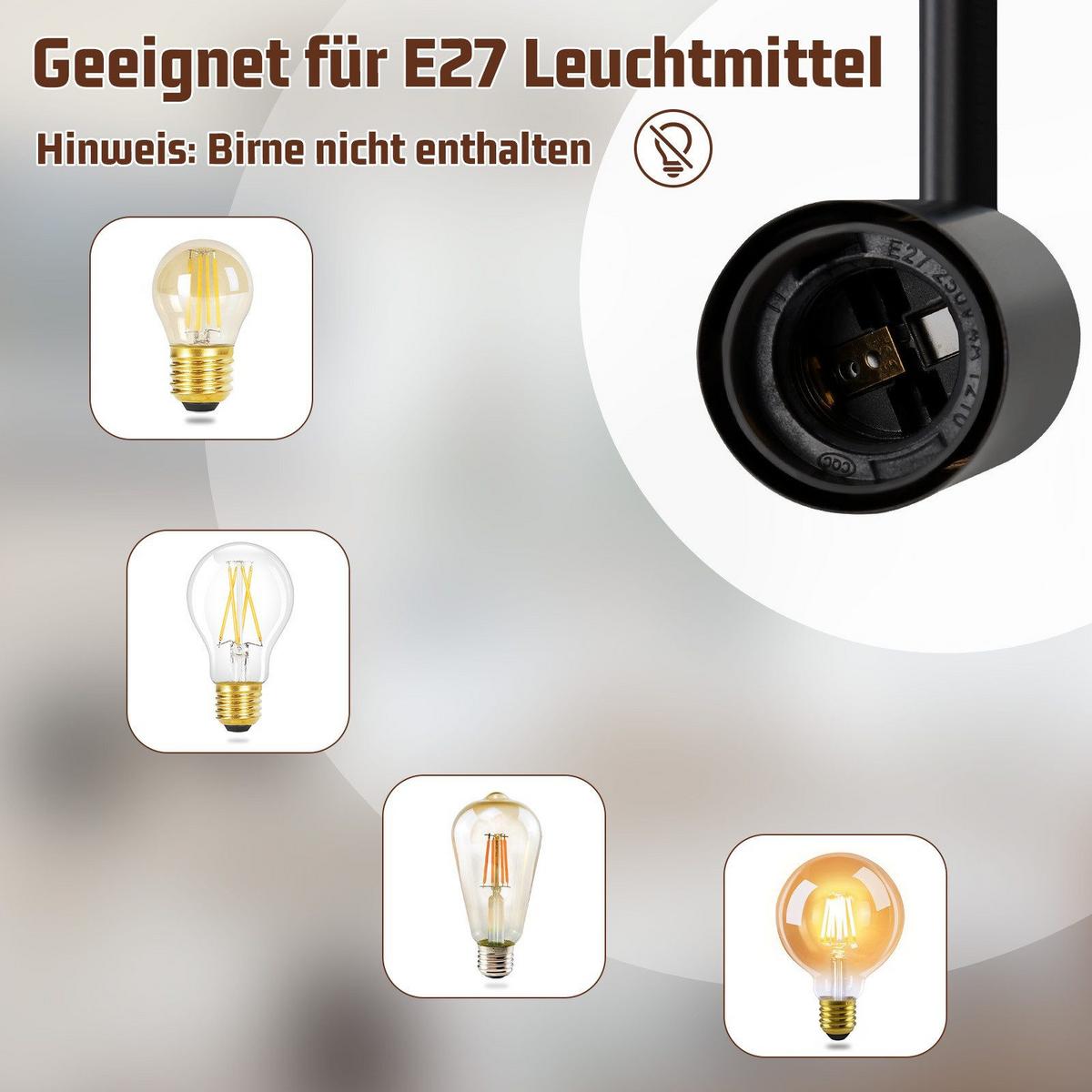 DECKENSTRAHLER Leighton 4-flammig 67/10/20cm - Schwarz, Metall (67/10/20cm) - Nettlife