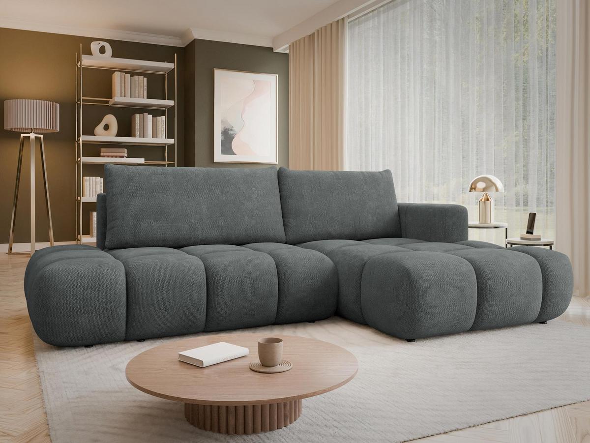 ECKSOFA Soffi, Seite: Rechts - Graphitfarben/Schwarz, Holz/Kunststoff (283/166cm) - MIRJAN24