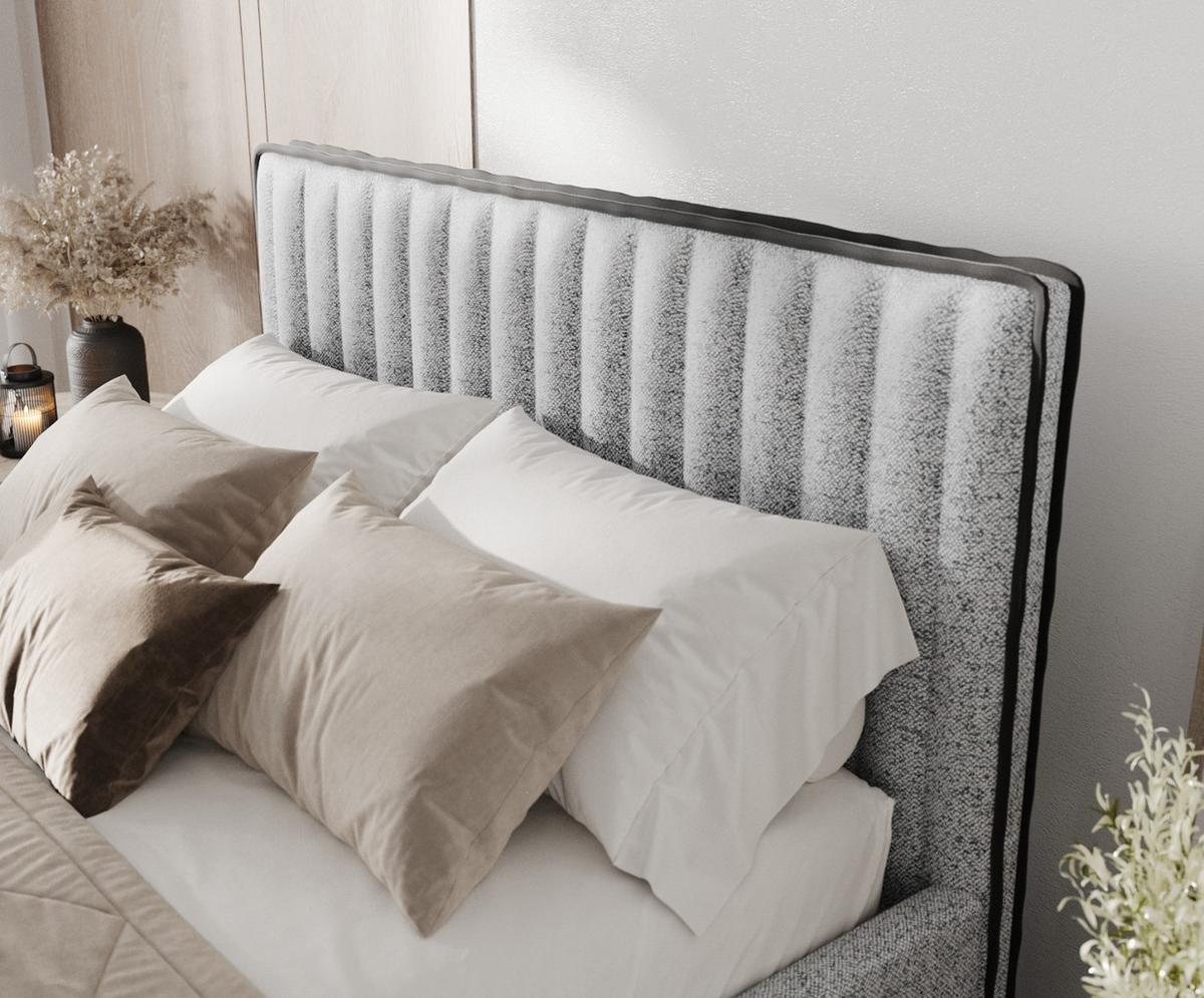 POLSTERBETT Aria 120/200 cm Grau im Riva Stoff - Naturfarben/Grau, Holz/Holzwerkstoff (120/200cm) - AltaBeds