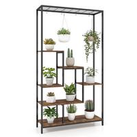 PFLANZENSTANDER Schwarz - Schwarz, Metall (100/180/30cm) - COSTWAY
