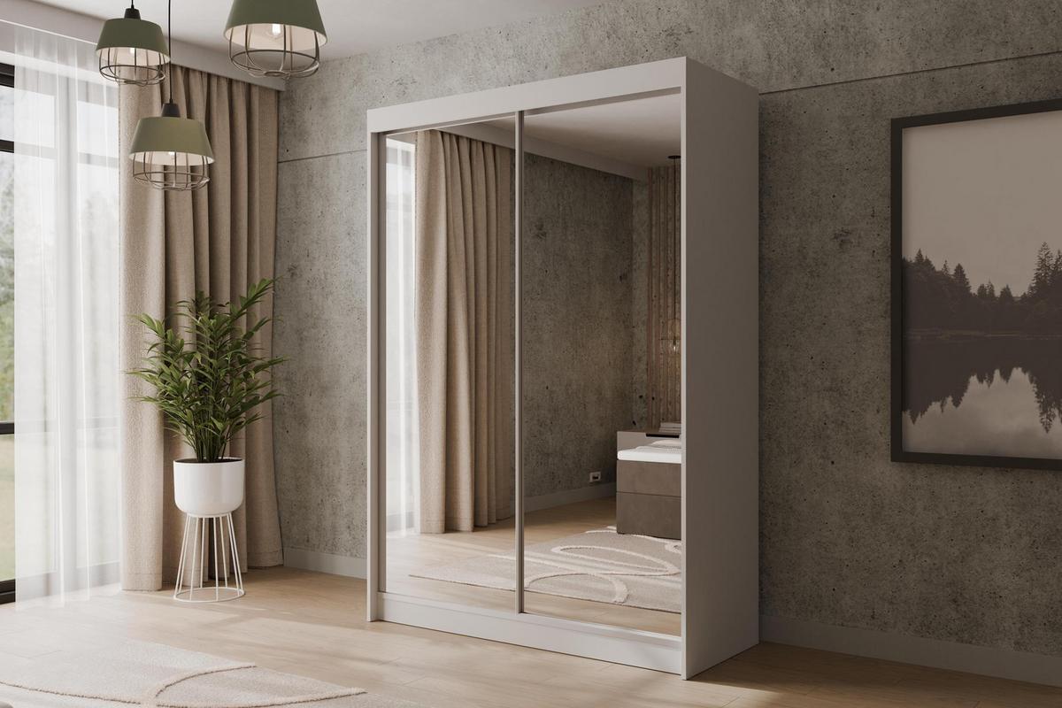 KLEIDERSCHRANK AMOHA - 120 cm - Weiß - Weiß, Holzwerkstoff (120/215/61cm) - ALTDECOR