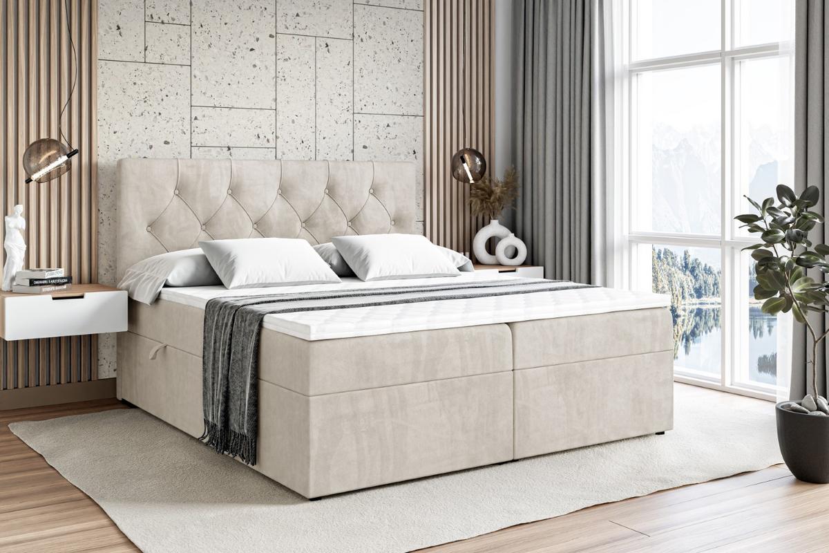 BOXBETT mit Matratze H4 und Lattenrost - MIRAGE - 140x200 - H4 - Ecru - Ecru, Holzwerkstoff (140/200cm) - ALTDECOR