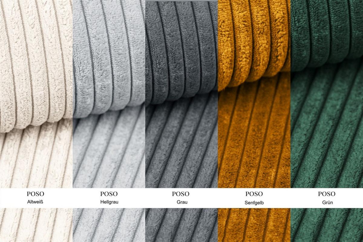 ECKSOFA Feliz In Poso - Hellgrau, Holzwerkstoff/Textil (250/160cm) - Fun Möbel