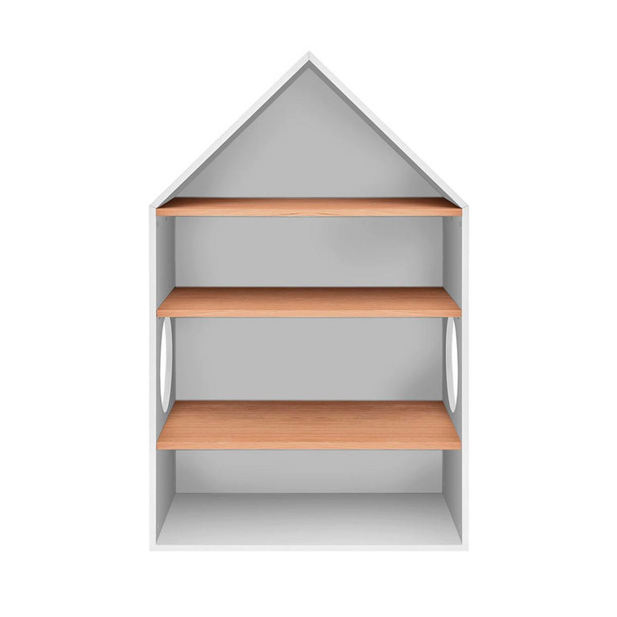 BÜCHERREGAL Weiß und Holz - Weiß, Holzwerkstoff (74/120/40cm) - Petits-meubles