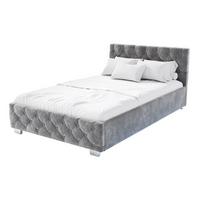 POLSTERBETT Nizza Dunkelgrau 120x200 cm mit Matratze - Dunkelgrau, Holz (120/200cm) - Juskys