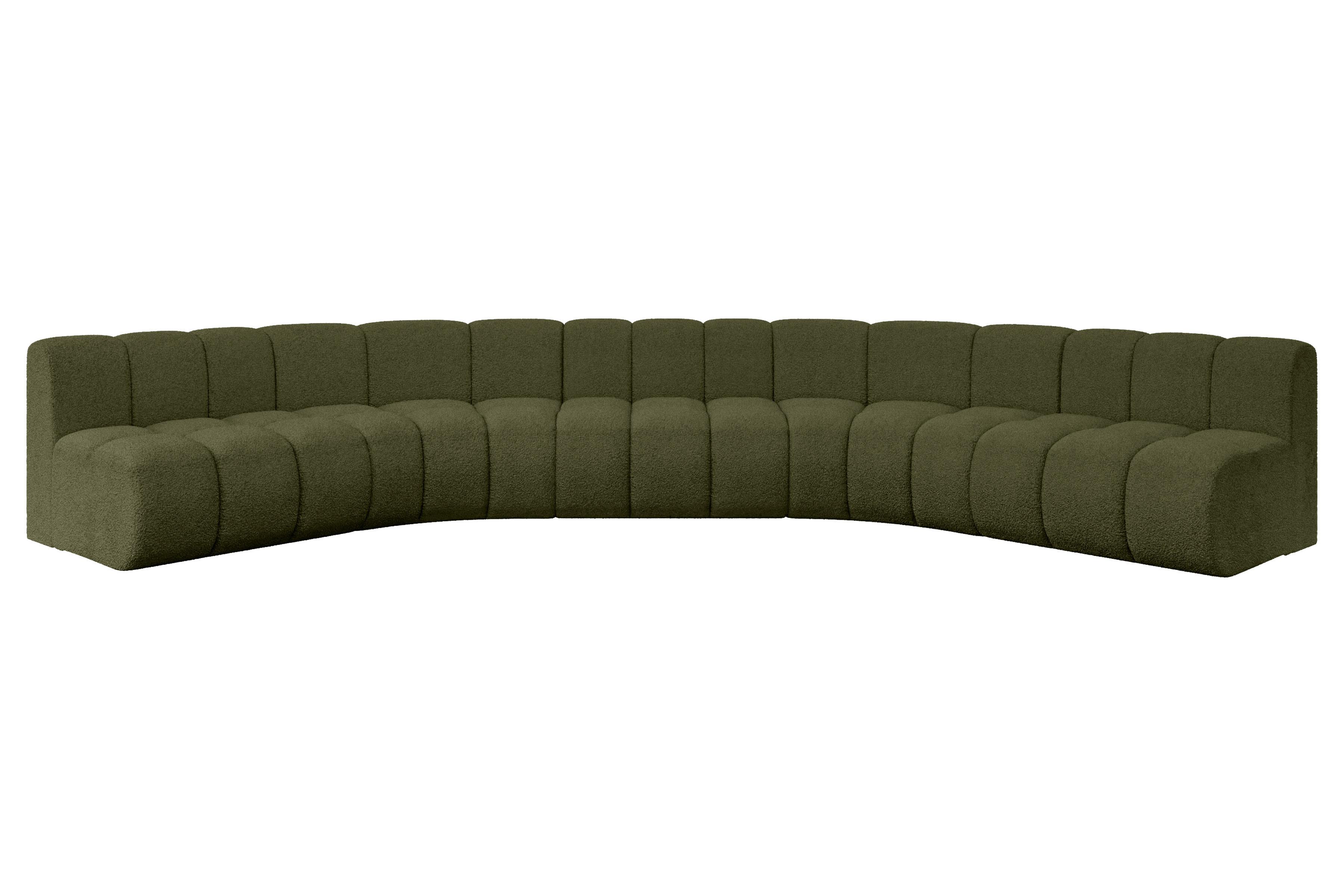 WOHNLANDSCHAFT modulares Sofa Montra-U1 - 490x174x70 cm Grün - Grün, Holzwerkstoff/Textil (490/70/174cm) - ALTDECOR