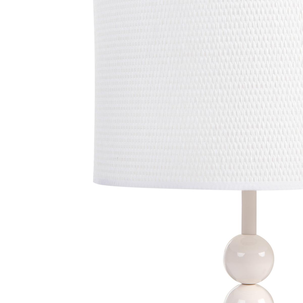 TISCHLAMPE Metall Weiß Loky - Weiß, Textil (30/30/58cm) - Beliani