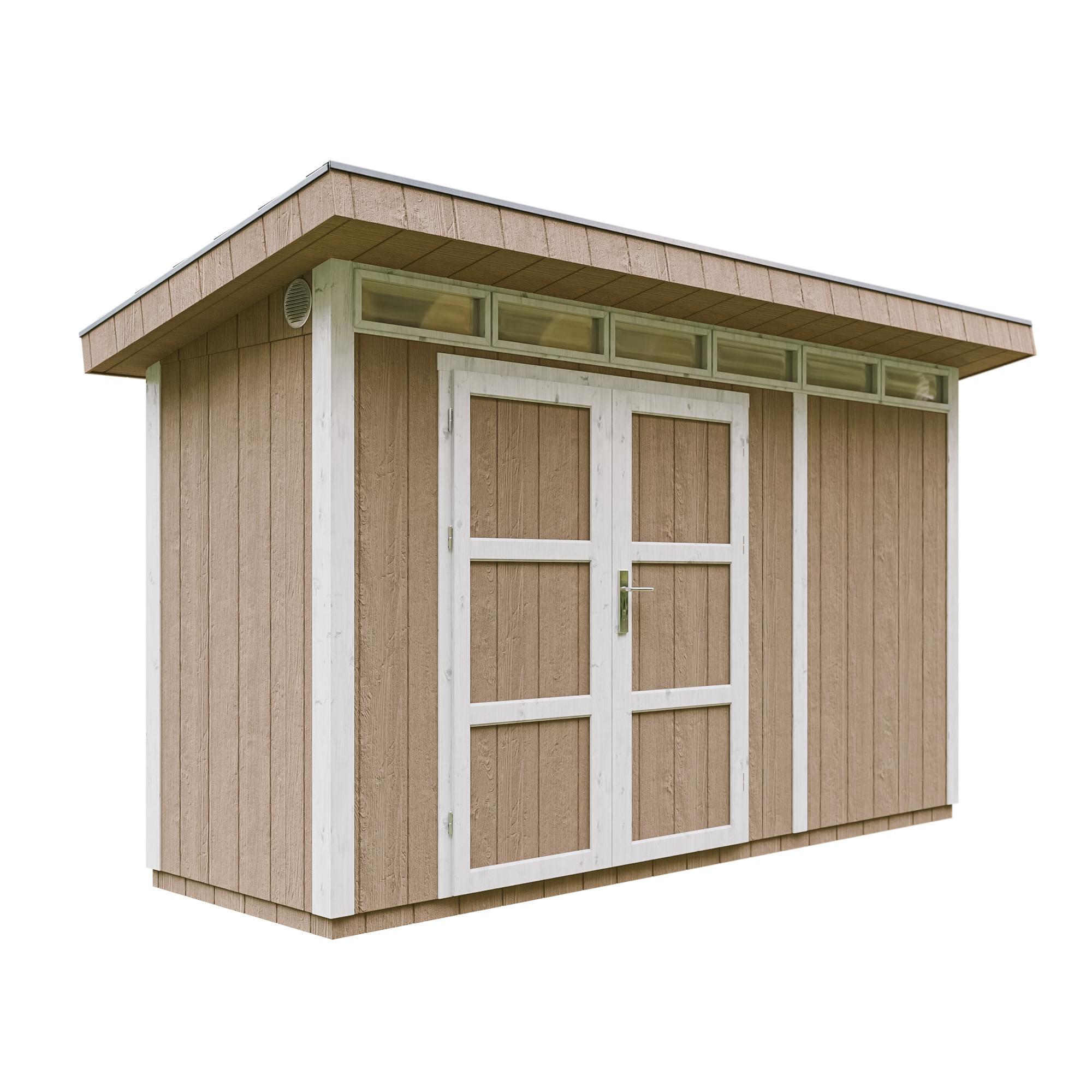 HOLZ-GARTENHAUS basis LP SmartSide 4,3m² mit B161xL411xH239 cm - M902A - TERRA BROWN - Hellbraun, Holz (412/239/161cm) - Timbela
