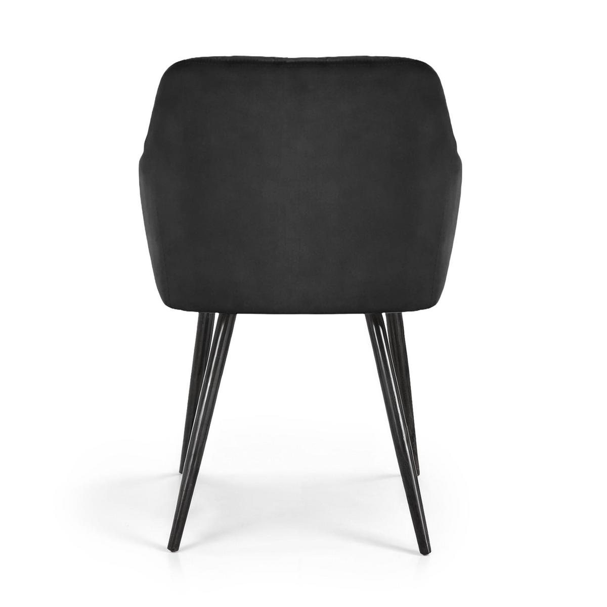 POLSTERSTUHL 4er Set, Metallbeine Schwarz 54,5/82/58 - Schwarz, Textil (55/82/52cm) - RAUMHIRSCH FURNITURE