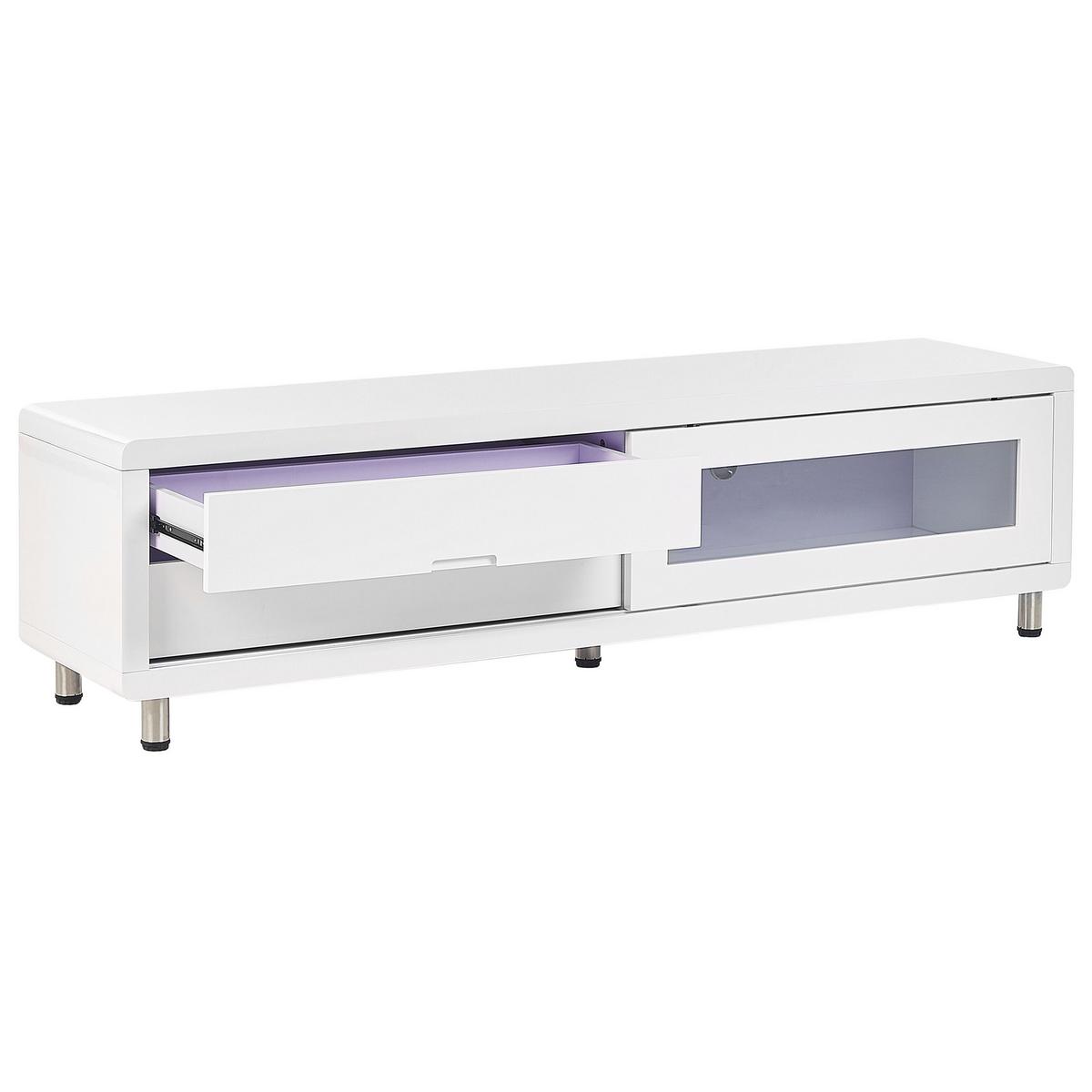 TV-MÖBEL Weiß PEMBORKE 39/158/43 cm - Weiß, Holzwerkstoff (158/43/39cm) - Beliani