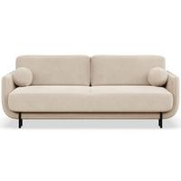 SCHLAFSOFA Ovals Hellbeige - Ecru/Schwarz, Textil/Metall (236/95/96cm) - Selsey