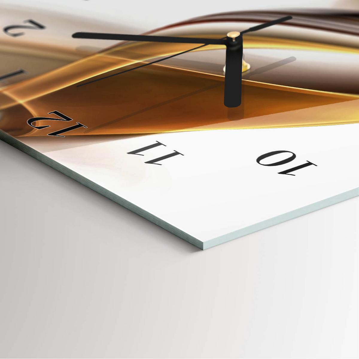 WANDUHR aus Glas 30x60 cm - Abstraktion - Orange, Glas (30/60/0.4cm) - TULUP