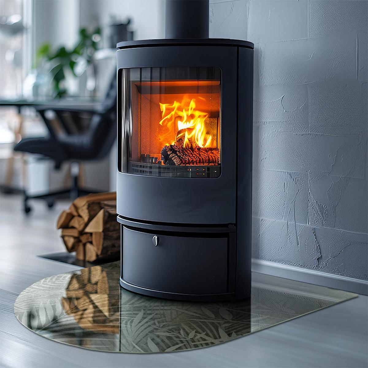 GLASPLATTE für Kamin 80x70 cm - Grün, Glas (80/70/0.4cm) - TULUP