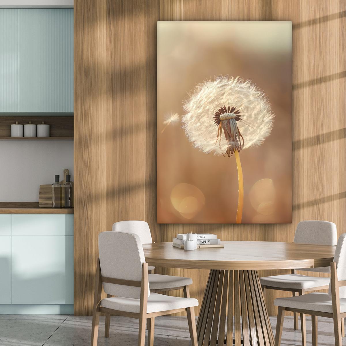 LEINWANDBILD Löwenzahn - Beige - Natur - Blume Deko XXL 80x120 cm - Hellbraun, Textil (80/120cm) - MuchoWow
