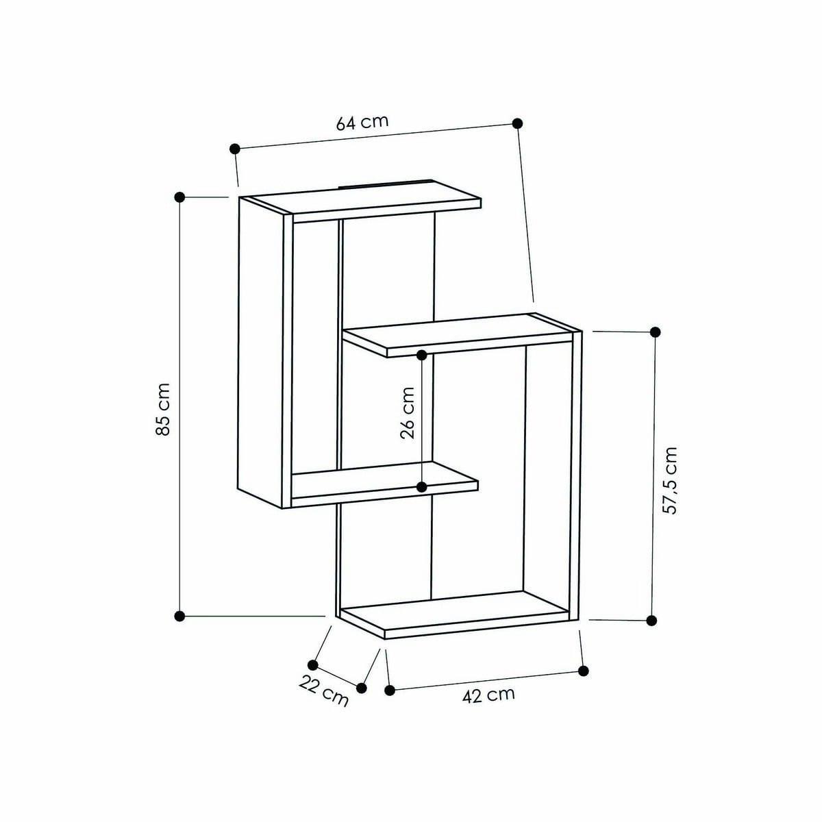 WANDREGAL in Eiche-Dekor und Anthrazitgrau 64/22/85 cm - Anthrazit, Holzwerkstoff (22/85/12cm) - Calicosy