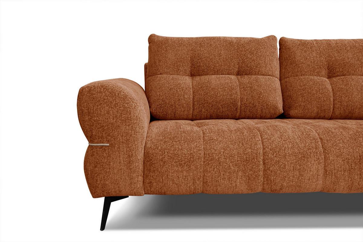 SOFA SALVINI 3-Sitzer, dunkelorange - Dunkelorange/Schwarz, Holzwerkstoff/Textil (176/88/99cm) - Wozimo