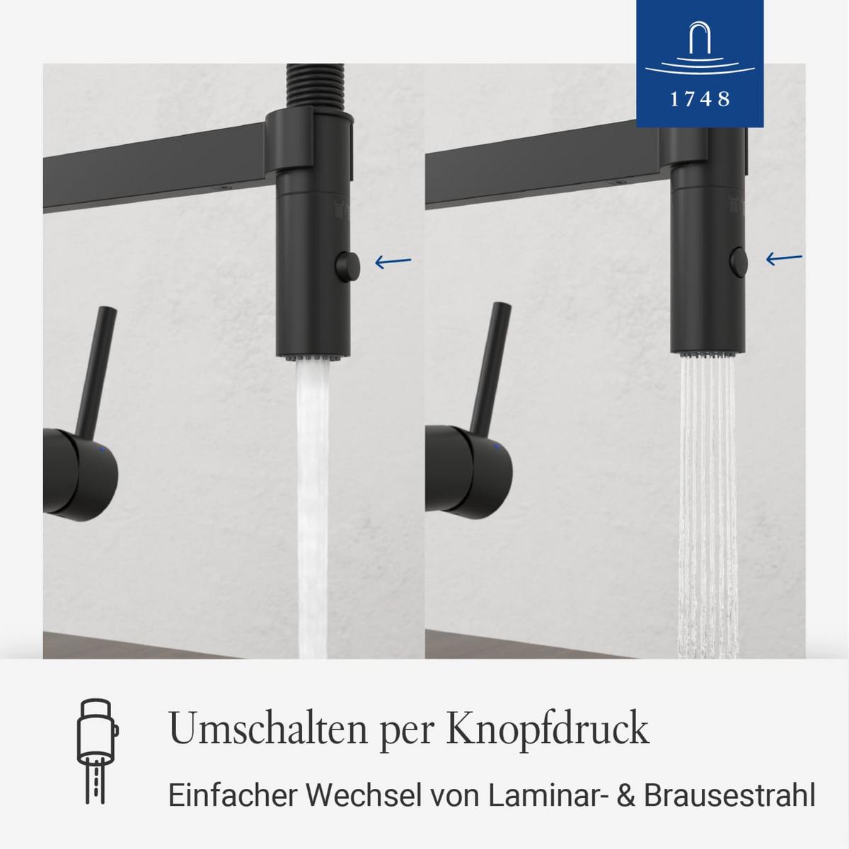 KÜCHENARMATUR Steel Expert Compact schwarz 14,3 cm - Schwarz, Metall (4.2/40/22cm) - Villeroy & Boch