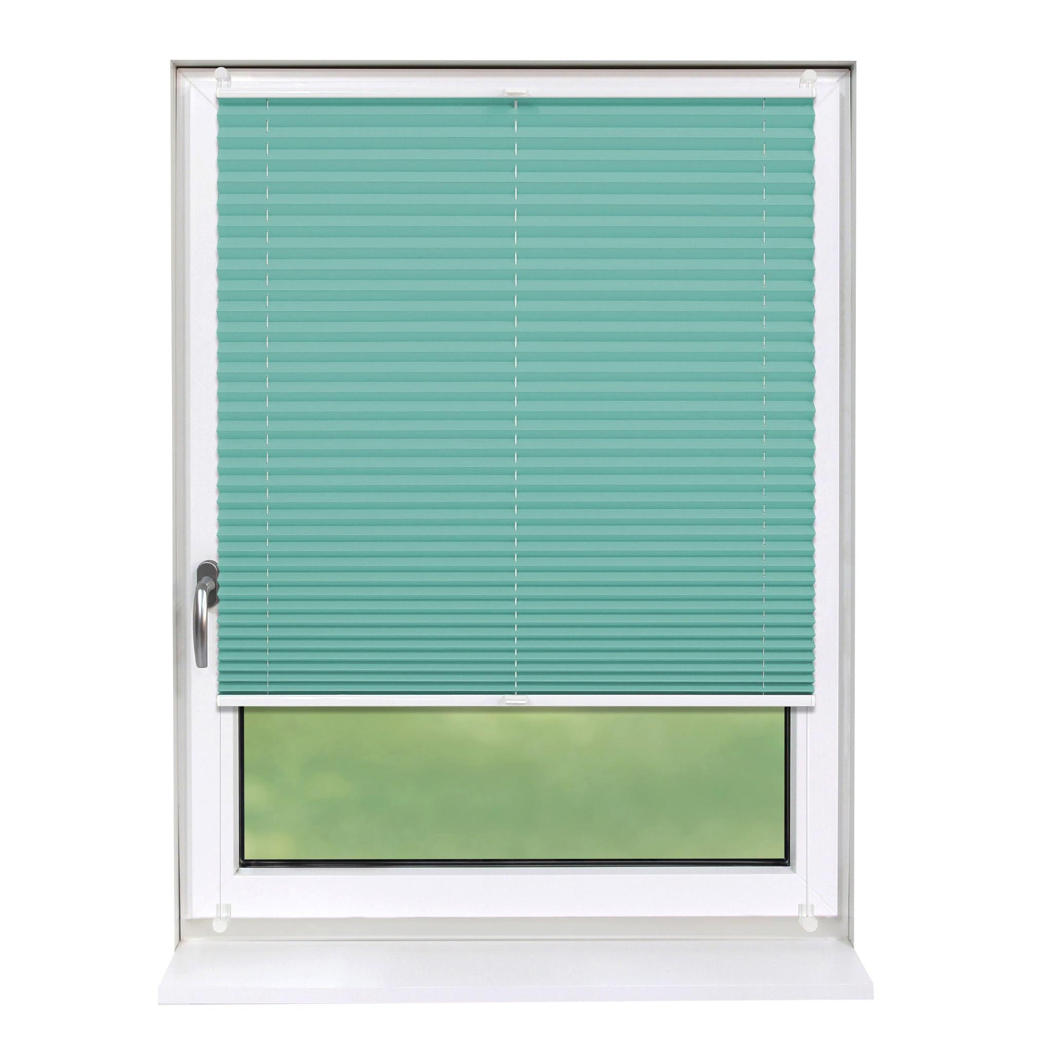 PLISSEE Basic 100 x 210cm Klemmfix ohne Bohren - Türkis, Textil (100/210cm) - Deco-Raum
