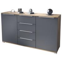 SIDEBOARD Linio Anthrazit matt - Anthrazit, Holzwerkstoff (138.5/75.5/35cm) - Vladon