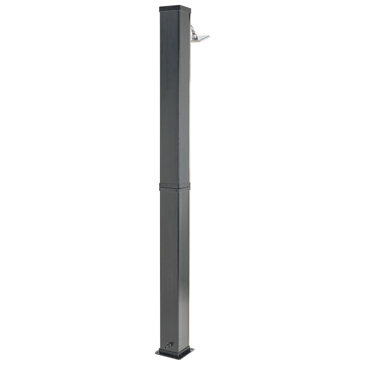 FREISTEHENDE solarbetriebene Gartendusche Schwarz Buenos - Silberfarben/Schwarz, Kunststoff (19/217/19cm) - Beliani