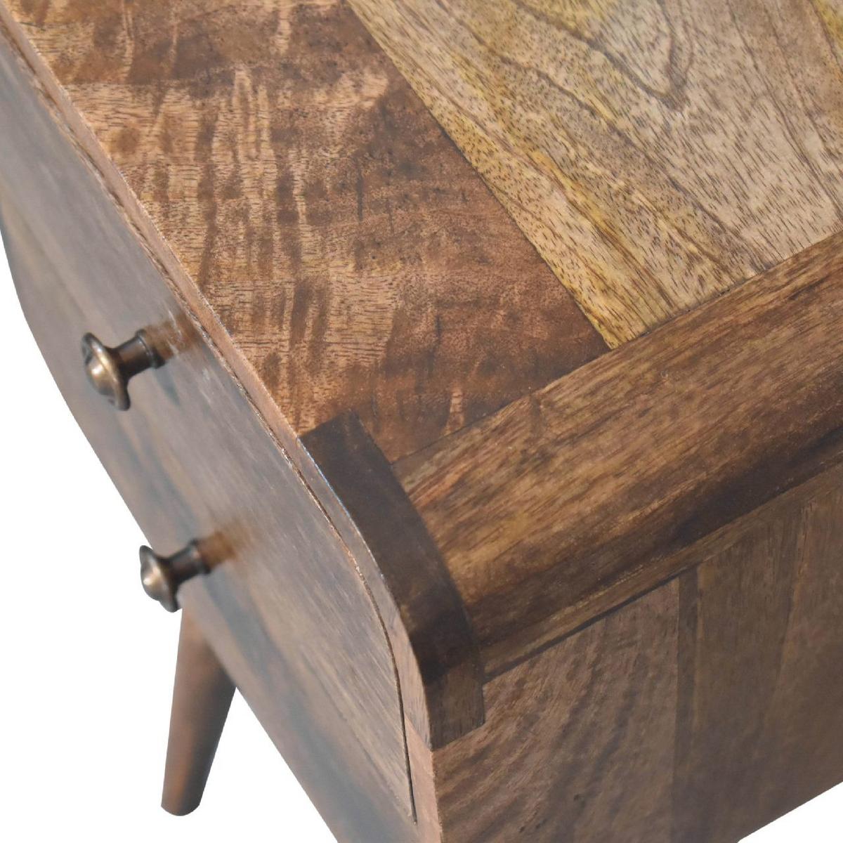 NACHTTISCH aus Massivholz - Messingfarben/Braun, Holz/Metall (30/55/30cm) - Artisan Furniture