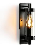 AUSSENWANDLEUCHTE Elenkir 12.7/12.5/34.5 cm - Schwarz, Glas/Metall (12.5/34.5/12.7cm) - ZMH