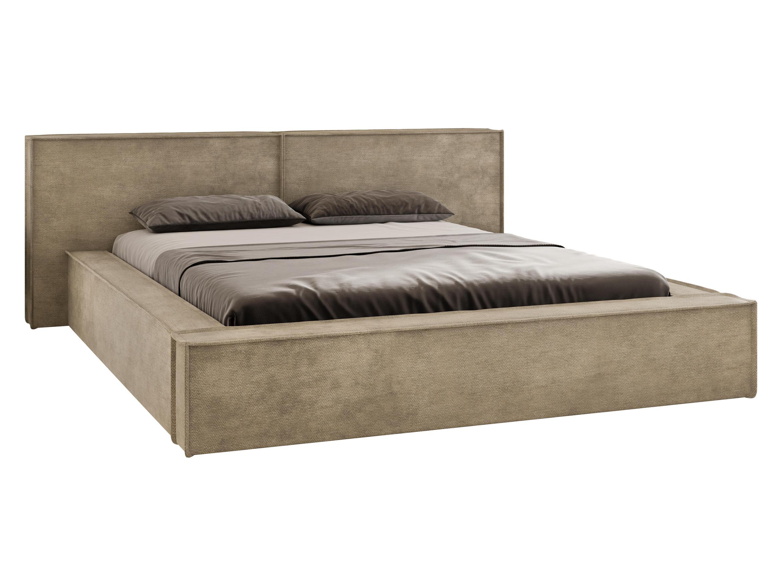 POLSTERBETT Lambo - Hellbraun/Schwarz, Holz/Holzwerkstoff (160/200cm) - MIRJAN24