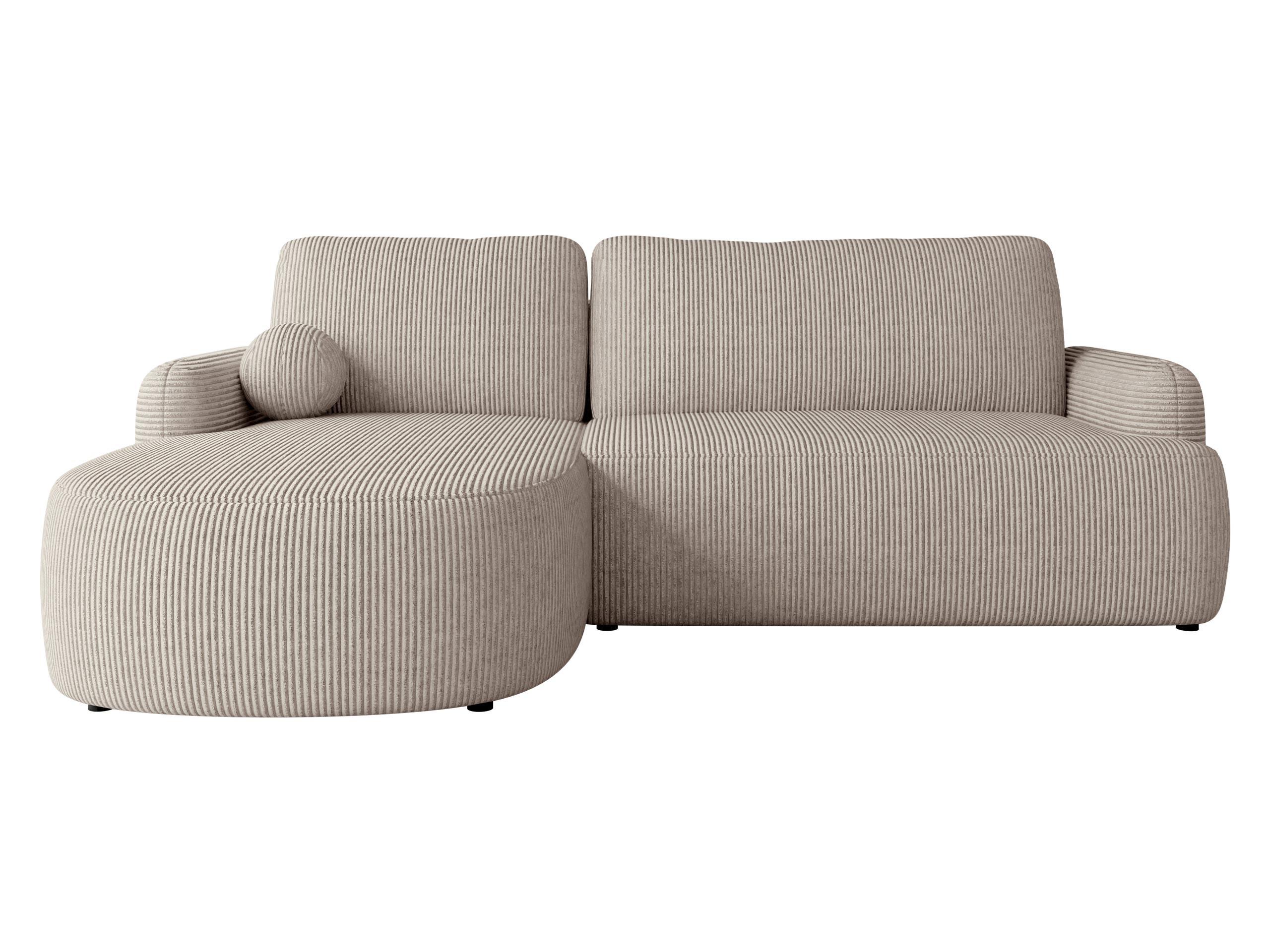 ECKSOFA Loridu Cord, Seite: Links - Schwarz/Sahara, Holz/Kunststoff (250/174cm) - MIRJAN24